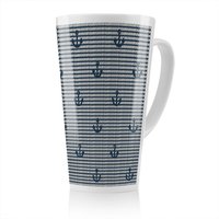 Benjamin Tate Design Anchors On Rope Pattern Latte Mug in Natural | Size: 100 cm