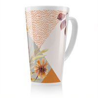 Benjamin Tate Design Autumn Geometric Shapes & Flowers Latte Mug in Natural | Size: 100 cm