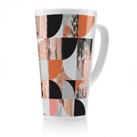 Benjamin Tate Design Geometric Circles In Autumn Colours Latte Mug in Natural | Size: 100 cm