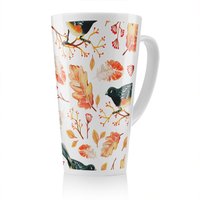 Benjamin Tate Design Birds & Leaves In Autumn Latte Mug in Natural | Size: 100 cm