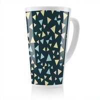 Benjamin Tate Design Yellow & Blue Triangles Latte Mug in Natural | Size: 100 cm