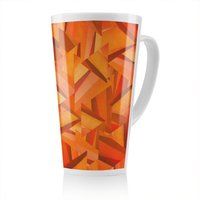 Benjamin Tate Design Autumn Coloured Geometric Triangle Patterns Latte Mug in Natural | Size: 100 cm