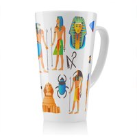 Benjamin Tate Design Egyptian Mythological Signs Latte Mug in Natural | Size: 100 cm