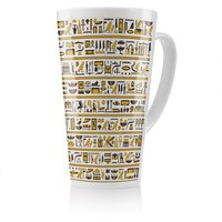 Benjamin Tate Design Ancient Egyptian Hieroglyphs Latte Mug in Natural | Size: 100 cm