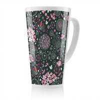 Benjamin Tate Design Different Flowers Shapes & Birds Latte Mug in Natural | Size: 100 cm