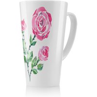 Benjamin Tate Design Rose Print Latte Mug in Natural | Size: 100 cm