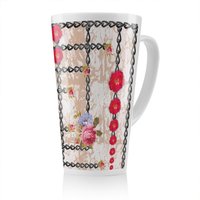 Benjamin Tate Design Flowers & Chains Latte Mug in Natural | Size: 100 cm
