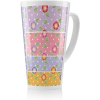 Benjamin Tate Design Bohemian Chic Ink Pattern With Boho Feathers Latte Mug in Natural | Size: 100 cm