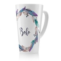 Benjamin Tate Design Boho Style Wreath Feathers Latte Mug in Natural | Size: 100 cm