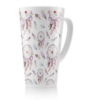 Benjamin Tate Design Dreamcatcher & Feather Pattern Latte Mug in Natural | Size: 100 cm