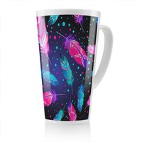 Benjamin Tate Design Painted Bird Feathers Latte Mug in Natural | Size: 100 cm