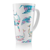 Benjamin Tate Design Whale With Flowers Latte Mug in Natural | Size: 100 cm