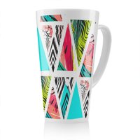 Benjamin Tate Design Aztec & Tropical Palm Leaves Latte Mug in Natural | Size: 100 cm