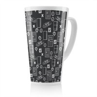 Benjamin Tate Design Press & Media Symbols Latte Mug in Natural | Size: 100 cm