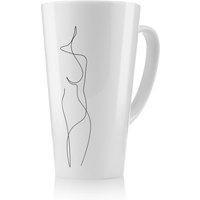 Benjamin Tate Design line art drawing of woman Designer Latte Mug in Natural | Size: 100 cm