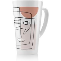 Benjamin Tate Design line drawing of face & hand Designer Latte Mug in Natural | Size: 100 cm