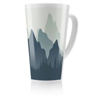 Benjamin Tate Design Mountain landscape illustration Designer Latte Mug in Natural | Size: 100 cm