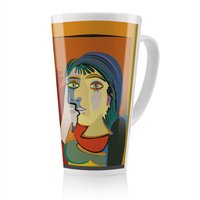 Benjamin Tate Design Thinking woman Designer Latte Mug in Natural | Size: 100 cm