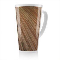 Benjamin Tate Design Aerial view of hay bale fields Designer Latte Mug in Natural | Size: 100 cm
