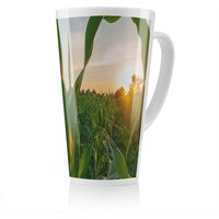 Benjamin Tate Design Corn & sun close up Designer Latte Mug in Natural | Size: 100 cm