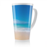 Benjamin Tate Design Nature landscape sea in sunny day Designer Latte Mug in Natural | Size: 100 cm