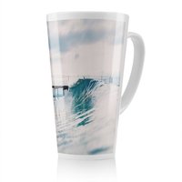 Benjamin Tate Design Ocean ideal wave in ocean. Breaking blue waves Designer Latte Mug in Natural | Size: 100 cm