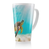 Benjamin Tate Design photo of Sea turtle in the Galapagos island Designer Latte Mug in Natural | Size: 100 cm