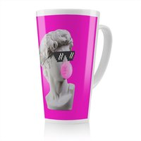 Benjamin Tate Design Plaster statue, David's head in pixel glasses Designer Latte Mug in Natural | Size: 100 cm