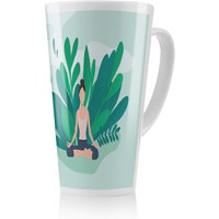 Benjamin Tate Design Woman Meditating Designer Latte Mug in Natural | Size: 100 cm