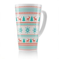 Benjamin Tate Design Christmas Traditional Knitted Dining Latte Mug in Natural | Size: 100 cm