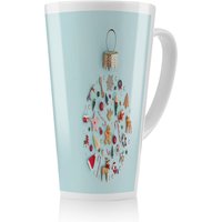 Benjamin Tate Design Christmas Objects Laid Out Dining Latte Mug in Natural | Size: 100 cm