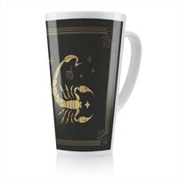 Benjamin Tate Design Zodiac Scorpio Horoscope In Black & Gold Dining Latte Mug in Natural | Size: 100 cm