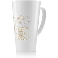 Benjamin Tate Design Zodiac Scorpio Horoscope In Gold & White Dining Latte Mug in Natural | Size: 100 cm
