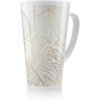 Benjamin Tate Design Golden Botanical Line Art Latte Mug in Natural | Size: 100 cm
