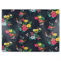 Benjamin Tate Design Floral Pattern Glass Chopping Board in Natural