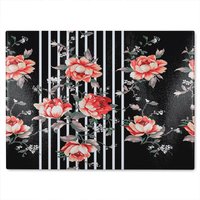 Benjamin Tate Design Flowers Glass Chopping Board in Natural