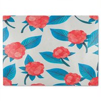 Benjamin Tate Design Watercolour Floral Pattern Glass Chopping Board in Natural