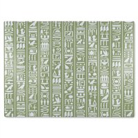 Benjamin Tate Design Egyptian Hieroglyphic Decorative Glass Chopping Board in Natural