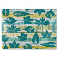 Benjamin Tate Design Autumn Pattern With Leaves On Geometric Glass Chopping Board in Natural