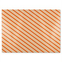 Benjamin Tate Design Orange Lines Glass Chopping Board in Natural