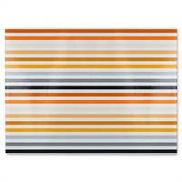 Benjamin Tate Design Striped Pattern Orange Black Gray Beige & Brown Glass Chopping Board in Natural