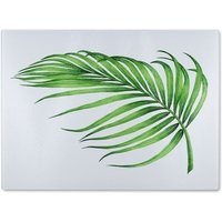 Benjamin Tate Design Botanical Leaf Glass Chopping Board in Natural