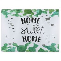 Benjamin Tate Design Home Sweet Home Glass Chopping Board in Natural