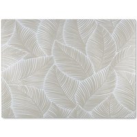 Benjamin Tate Design Beige leaves Designer Glass Chopping Board in Natural