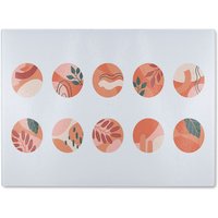 Benjamin Tate Design Plant & textures in autumn style Designer Glass Chopping Board in Natural