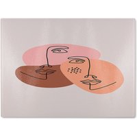 Benjamin Tate Design Modern contemporary minimalist woman portrait Designer Glass Chopping Board in Natural