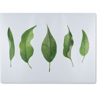 Benjamin Tate Design Selection Of leaves Designer Glass Chopping Board in Natural