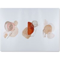 Benjamin Tate Design Ivory, beige watercolor Illustration & gold elements Designer Glass Chopping Board in Natural