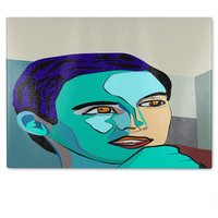 Benjamin Tate Design Thoughtful boy Designer Glass Chopping Board in Natural