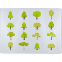 Benjamin Tate Design Tree Illustrations Designer Glass Chopping Board in Natural